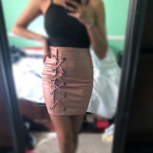 Faux leather skirt